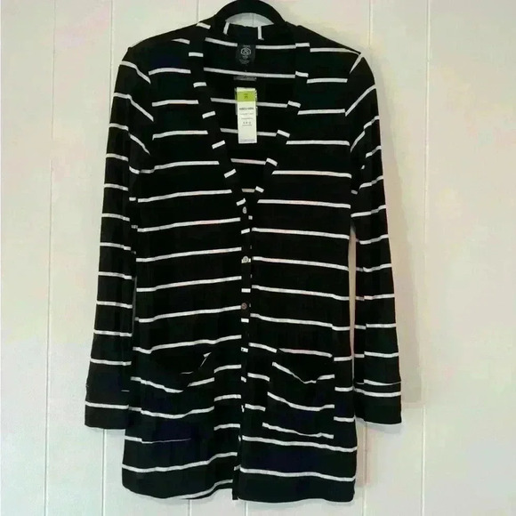Agnes & Dora™ Favorite Cardi Black and White Stripe - Picture 1 of 5